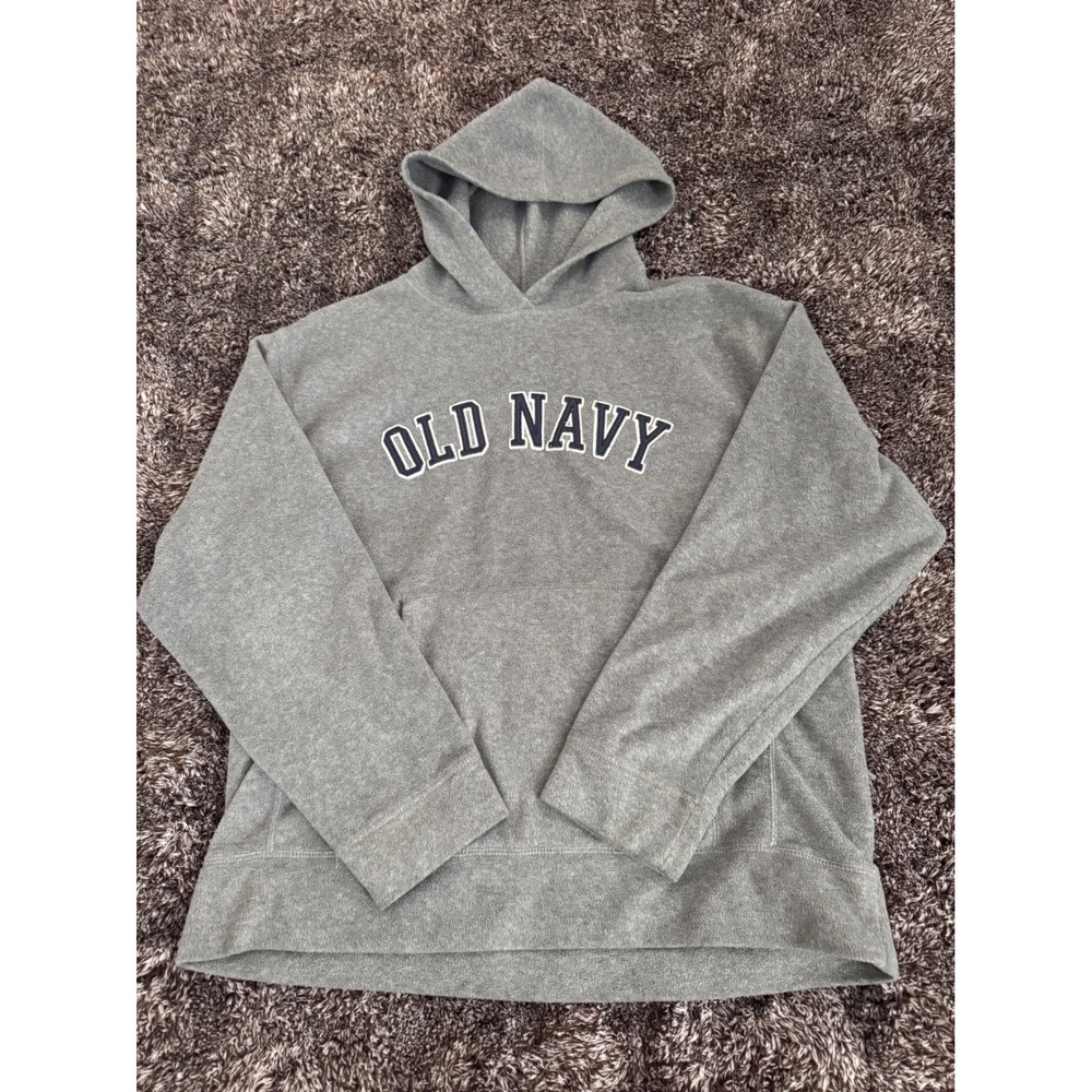 Old Navy Hoodie XL Extra Large Gray Fleece Pullover Sweatshirt Comfy Warm